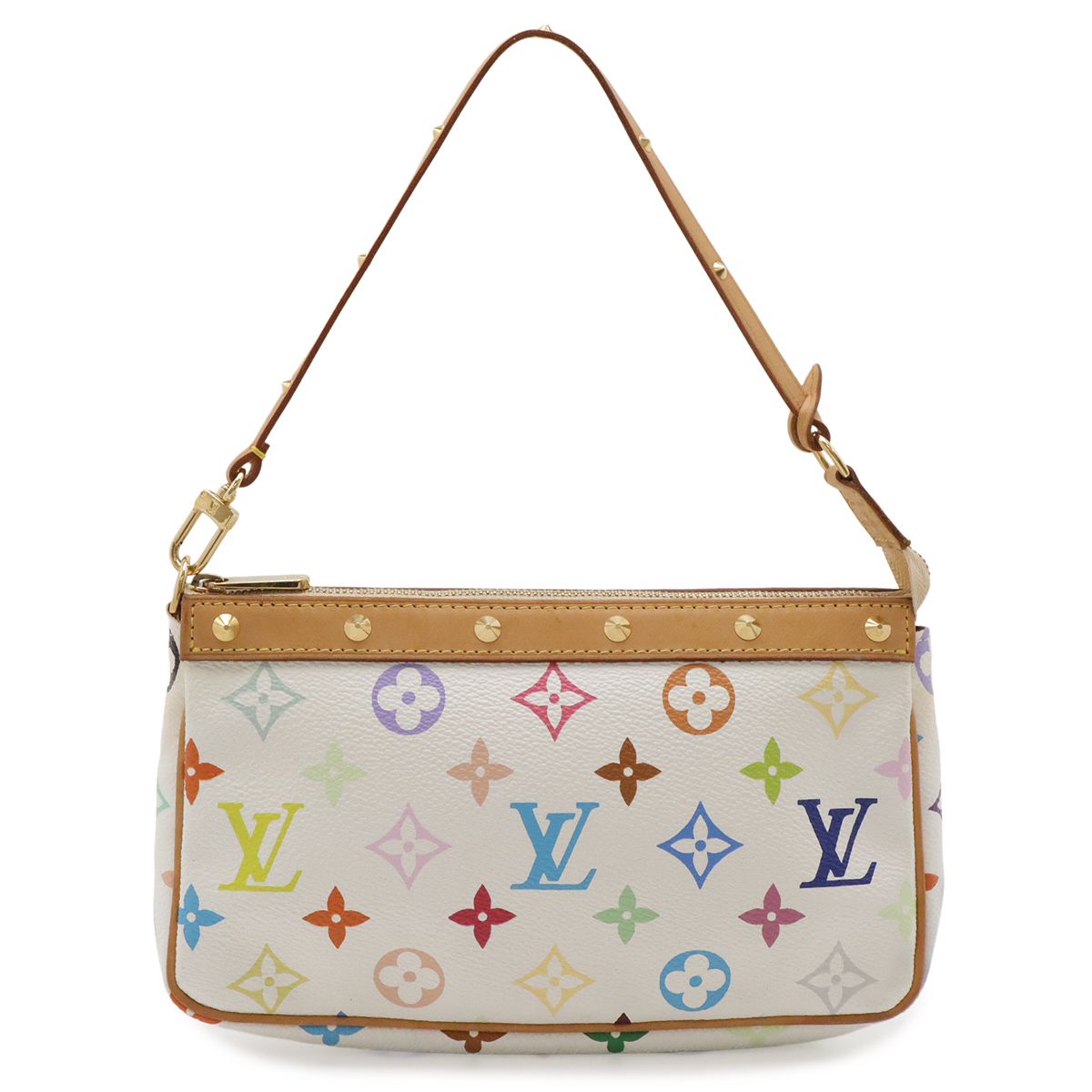 LOUIS VUITTON ルイ ヴィトン モノグラムマルチカラー ポシェット アクセソワール アクセサリーポーチ パーティーバッグ ブロン 白 ホワイト M92649