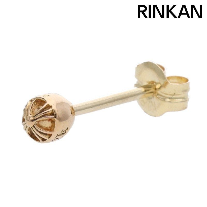 クロムハーツ 22K STUD CRS BALL MINI/ミニクロスボールスタッド ゴールドピアス メンズ