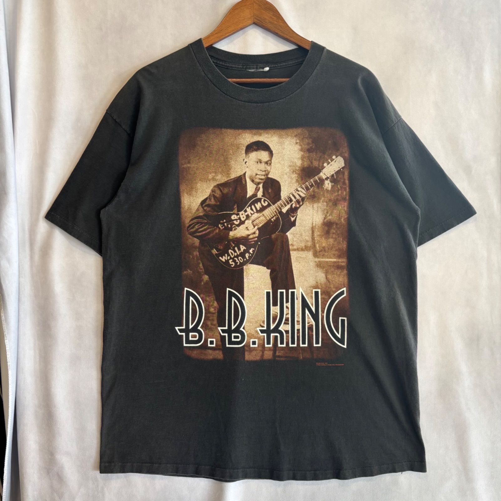 A3426 90's B.B.KING Tシャツ 黒 ミュージックTシャツ バンドT シングルステッチ