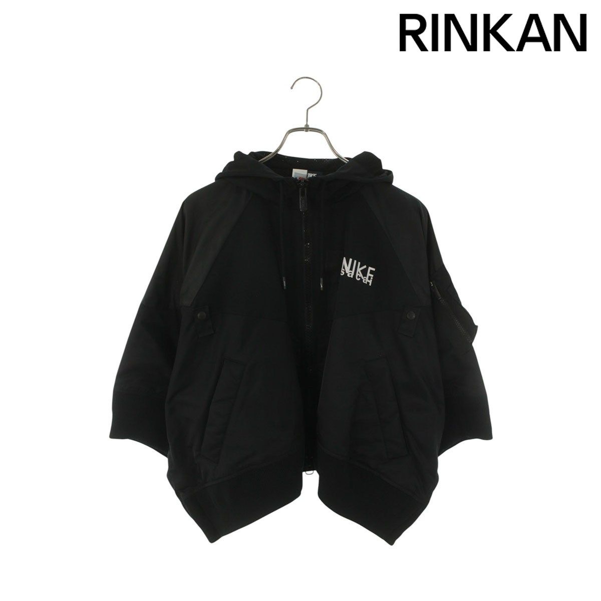 ナイキ ×サカイ Sacai Full zip HD jacket DQ9049-010 ナイロンジップアップブルゾン レディース M