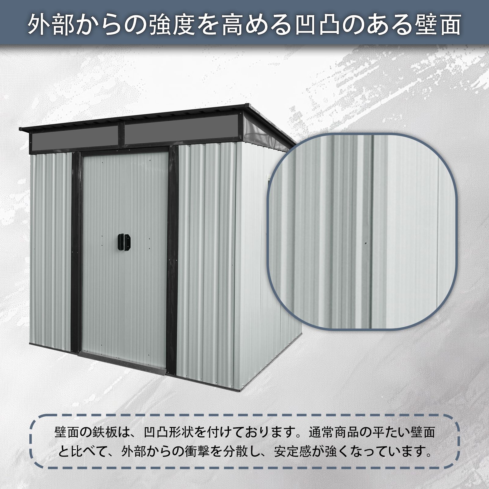 物置 屋外 スチール物置 戸外収納庫 幅195×奥行151×高さ180cm 引き戸