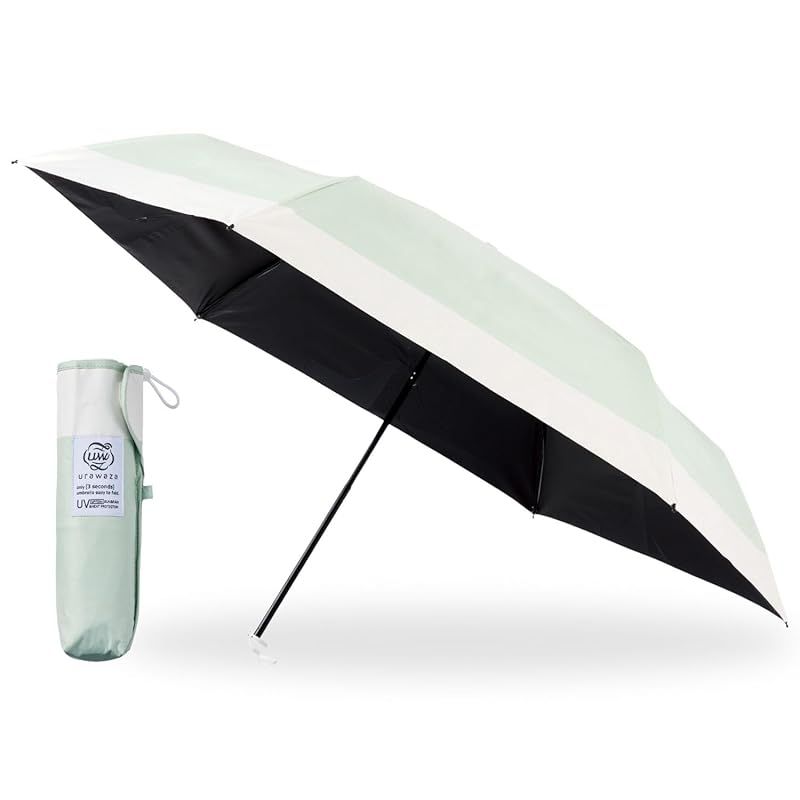 【新品】 [ムーンバット]3秒でたためる傘 urawaza 日傘 遮熱 遮光100 UVカット 晴雨兼用 手開き 形状記憶 畳みやすい 折りたたみ傘 ウラワザ バイカラー ツートン 親骨55cm 30245 グリーン