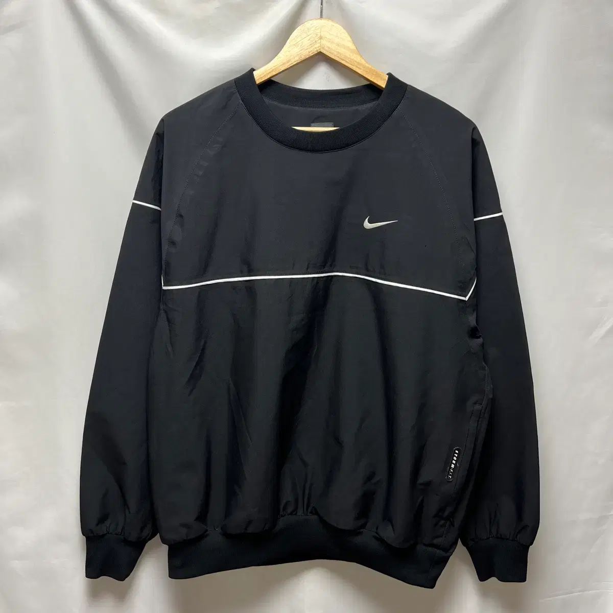 正規品/M NIKE 00s オールドスクール スウッシュ ウーブン ブラック ウォームアップ