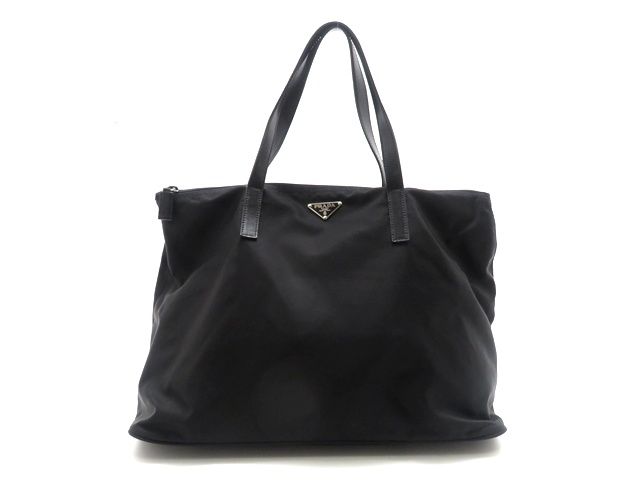 PRADA プラダ バッグ トートバッグ ブラック ナイロン/レザー ﾊﾞｯｸﾞ トートバッグ ナイロン/レザー ブラック ブラック ユニセックス【中古】431