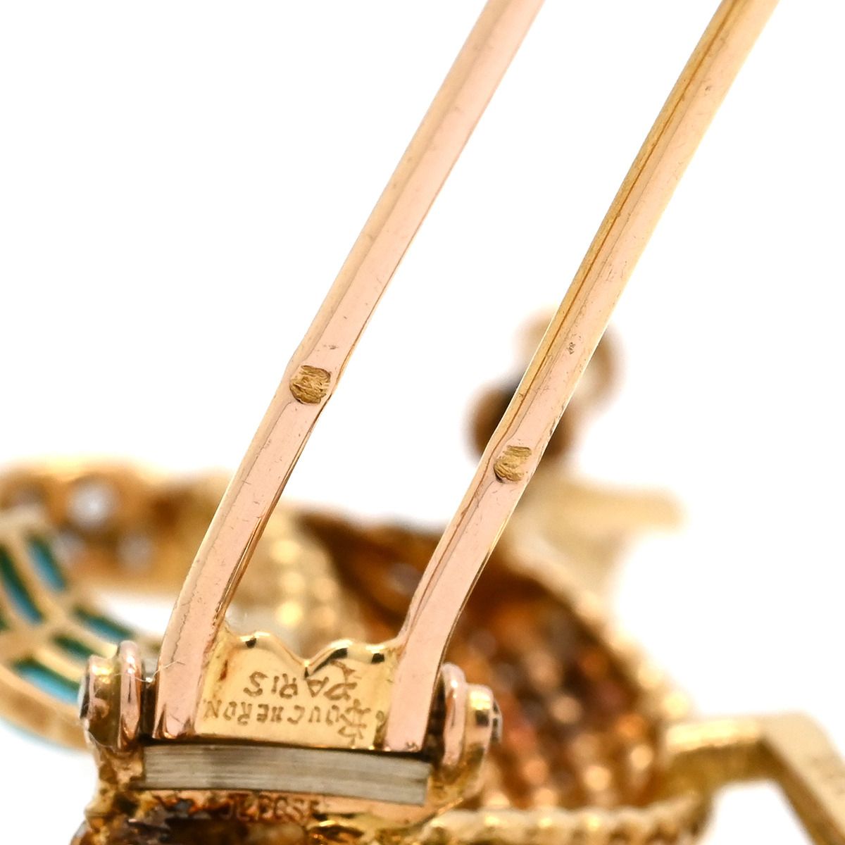 ブシュロン BOUCHERON ブローチ アヒルモチーフ ヴィンテージ レッド