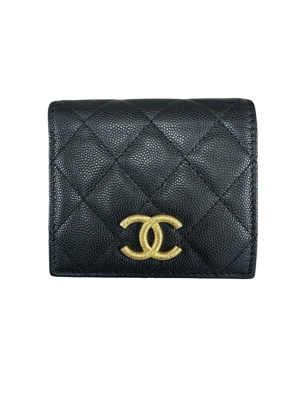 シャネル 財布 Caviar Quilted Compact Bifold Wa