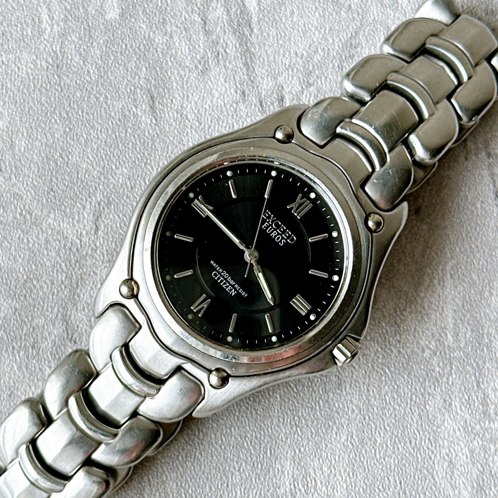 CITIZEN EXCEED EUROS シチズン エクシード ユーロス ブラックダイヤル 20気圧防水 クォーツ メンズ腕時計 8,640円