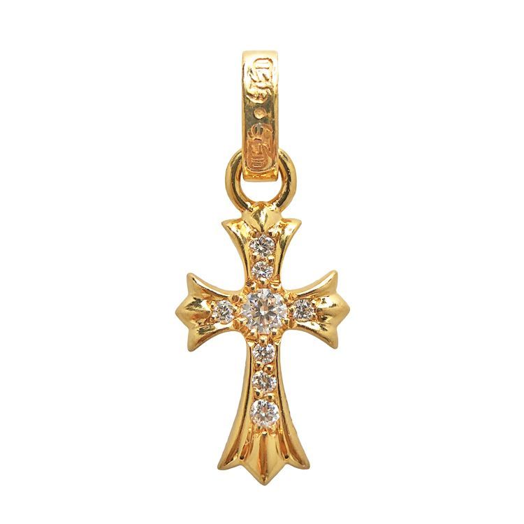 Chrome Hearts クロムハーツ 22K CRS BBYFAT P/DMND ベビーファットチャーム ベイビーファットチャーム パヴェダイヤモンド ネックレス ペンダント トップ ゴールド 22金 K22