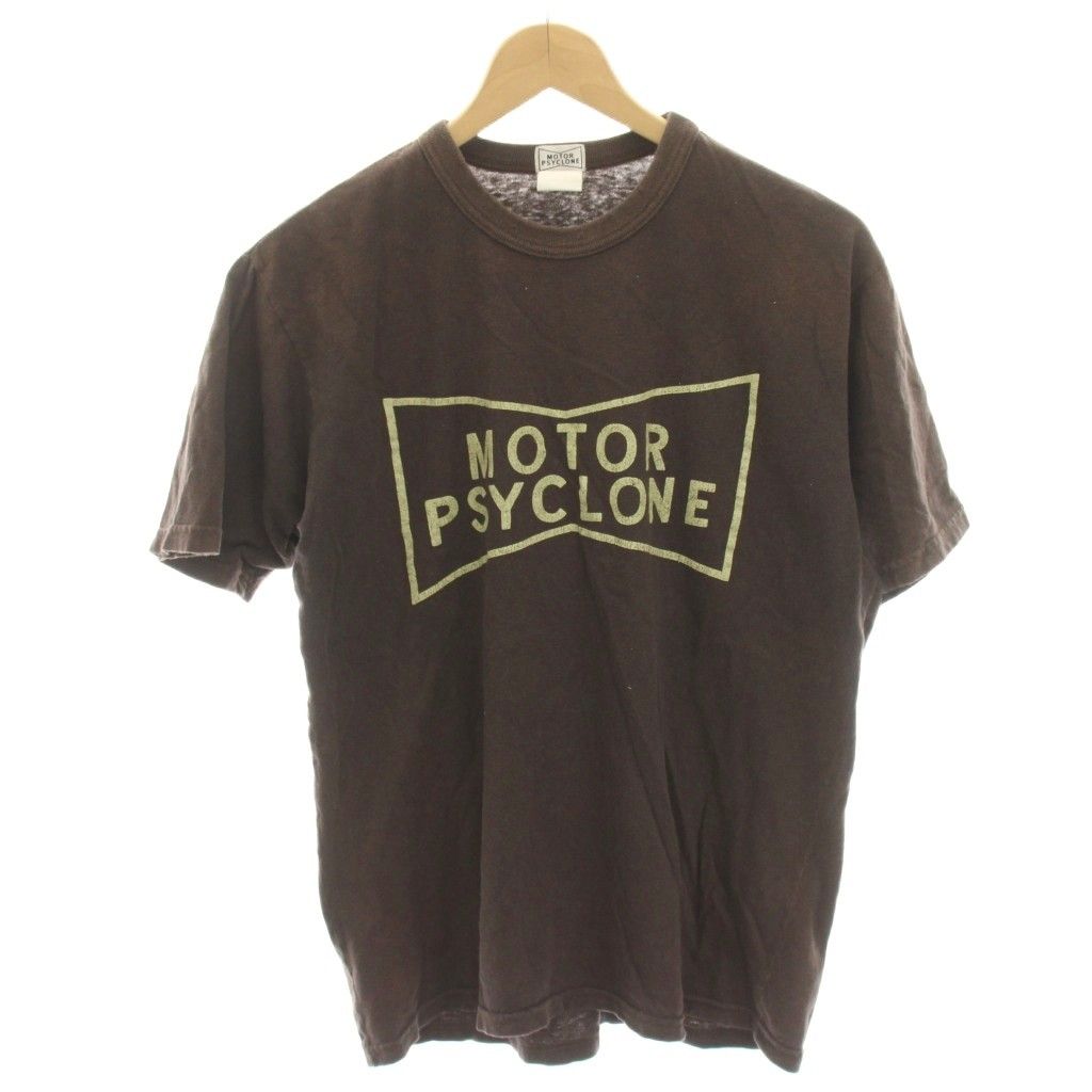 フリーホイーラーズ FREEWHEELERS MOTOR PSYCLONE Tシャツ カットソー 半袖 ロゴプリント M 茶 ブラウン /HN