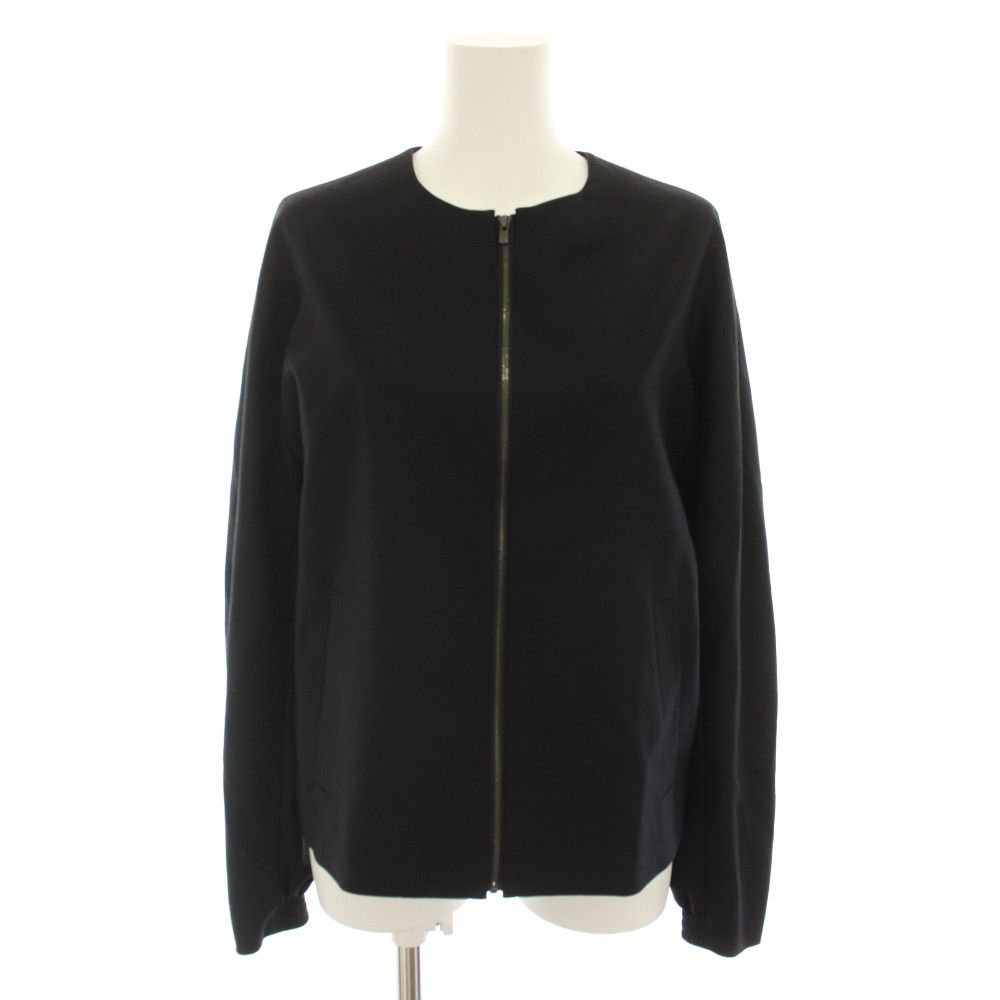セオリーリュクス theory luxe 21AW ニューサキソニーヌエラ NEW SAXONY NUELA ノーカラージャケット ブルゾン アウター 38 黒 ブラック 03-1404101-050-038 /YT