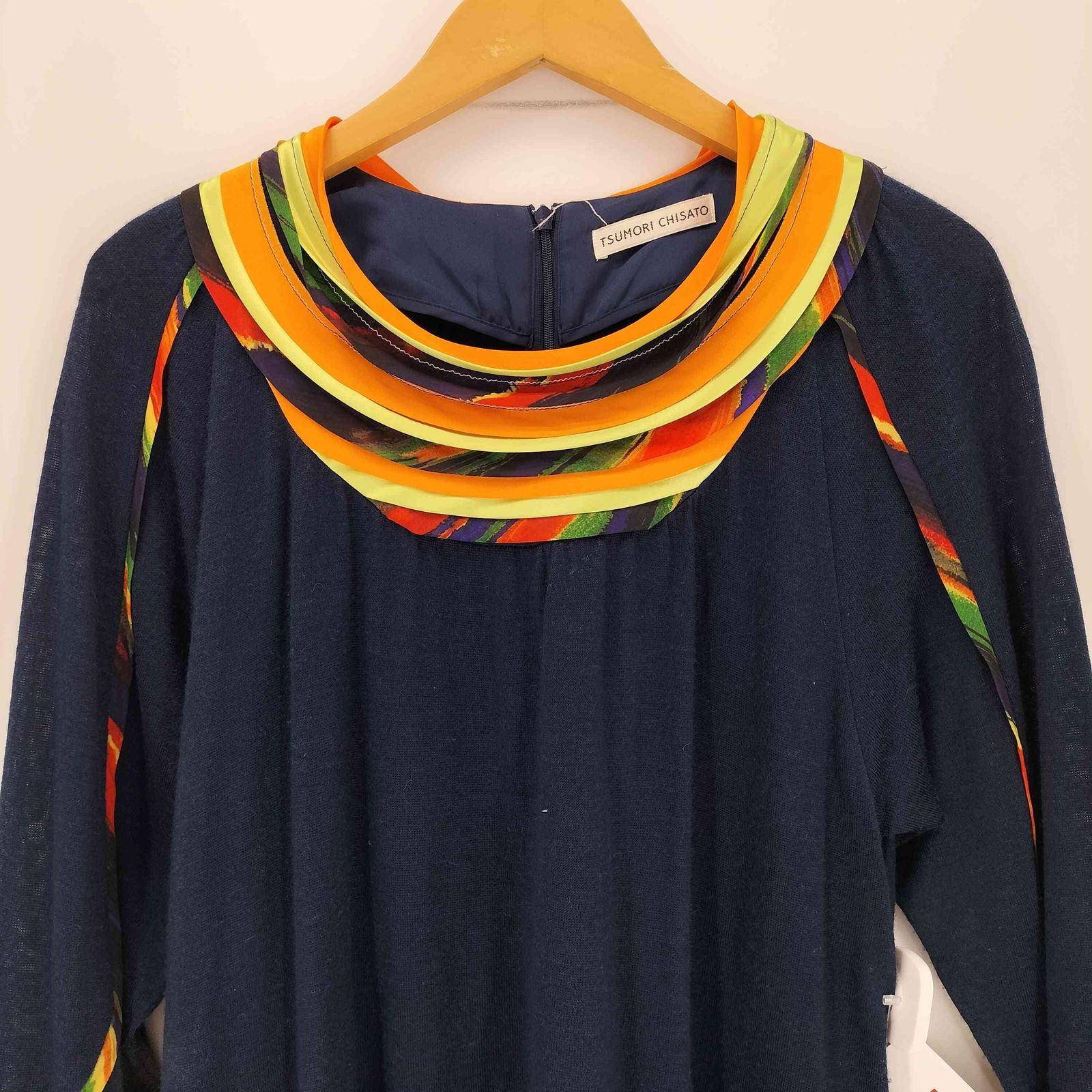 ツモリチサト TSUMORI CHISATO 襟デザイン 長袖 チュニック ワンピース