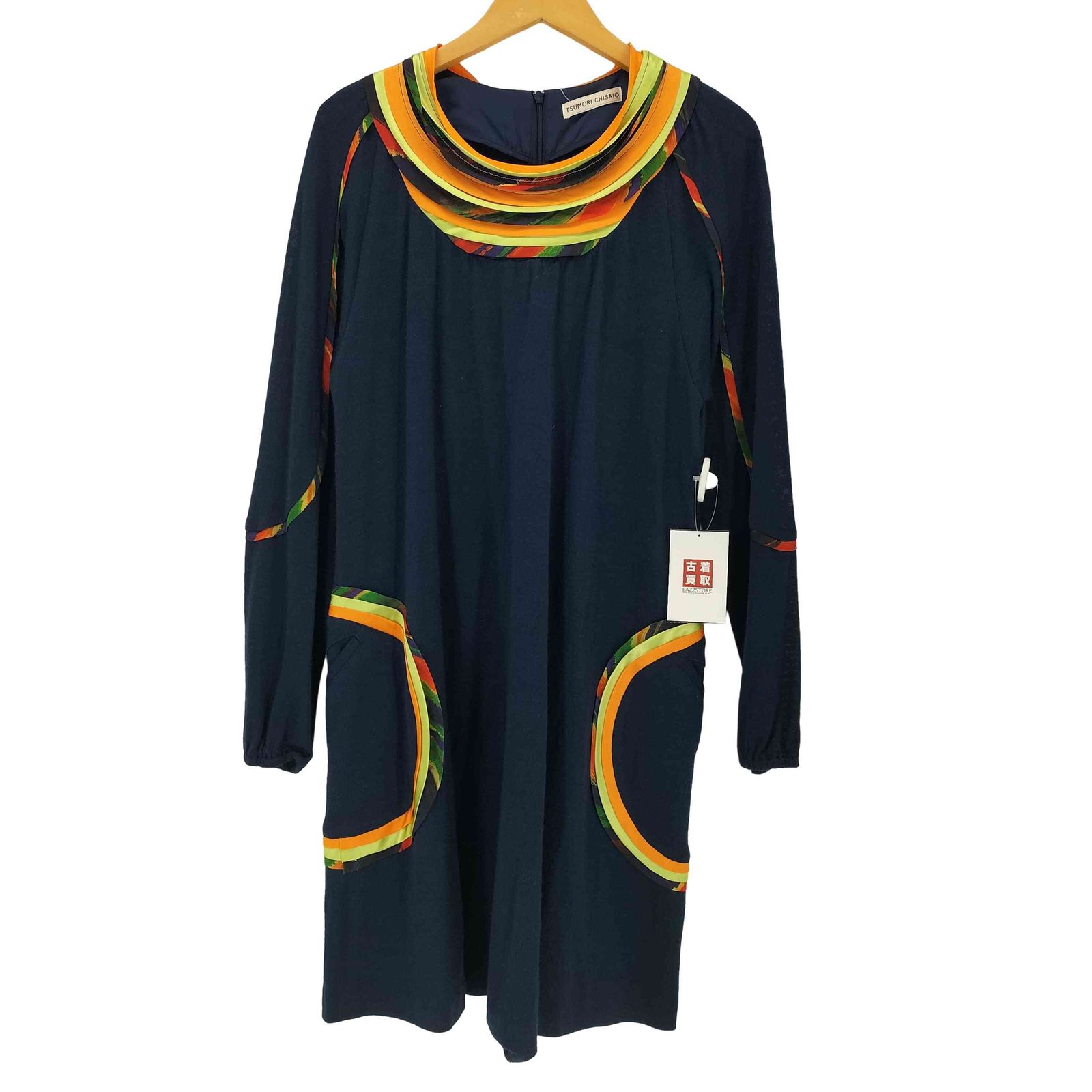 ツモリチサト TSUMORI CHISATO 襟デザイン 長袖 チュニック ワンピース