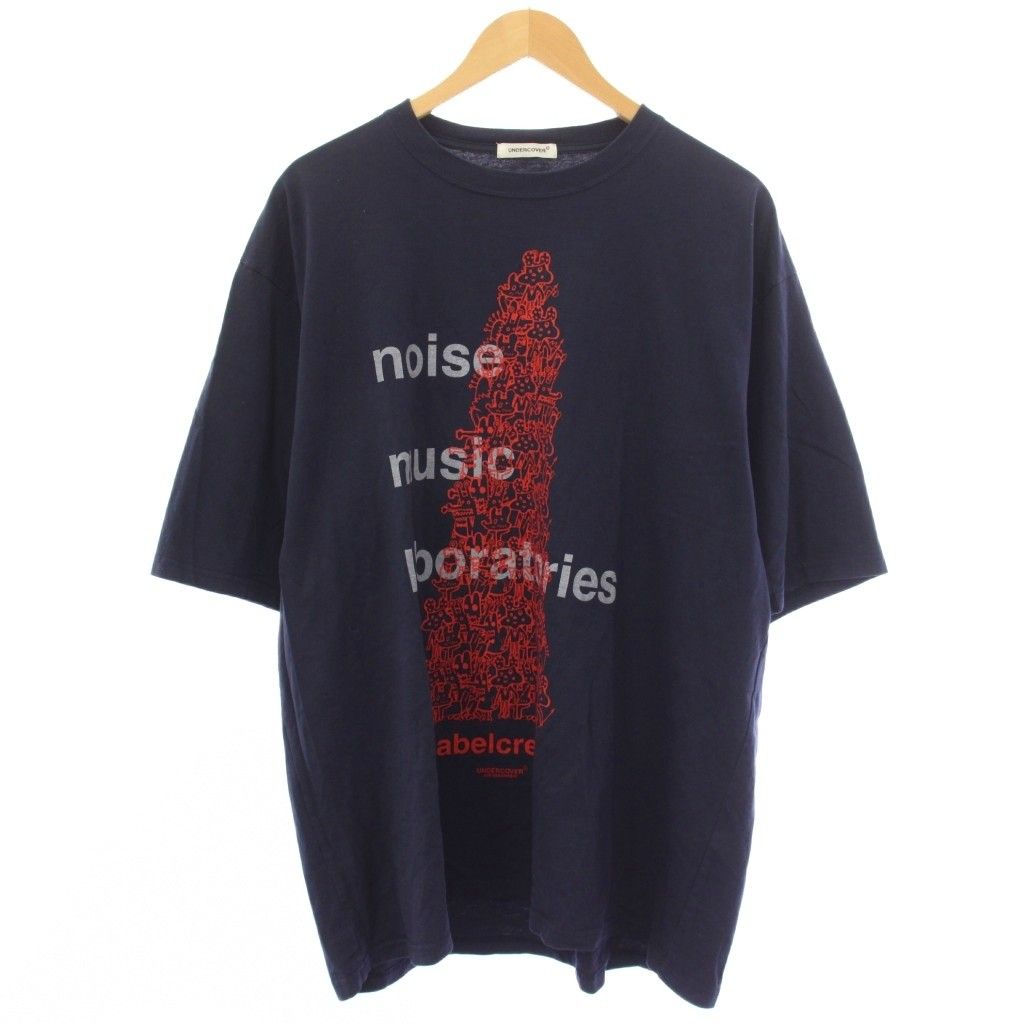 アンダーカバー UNDERCOVER 25SS noise music laboratories Tシャツ カットソー 半袖 プリント 4 紺 UP1E9801-1 /KH