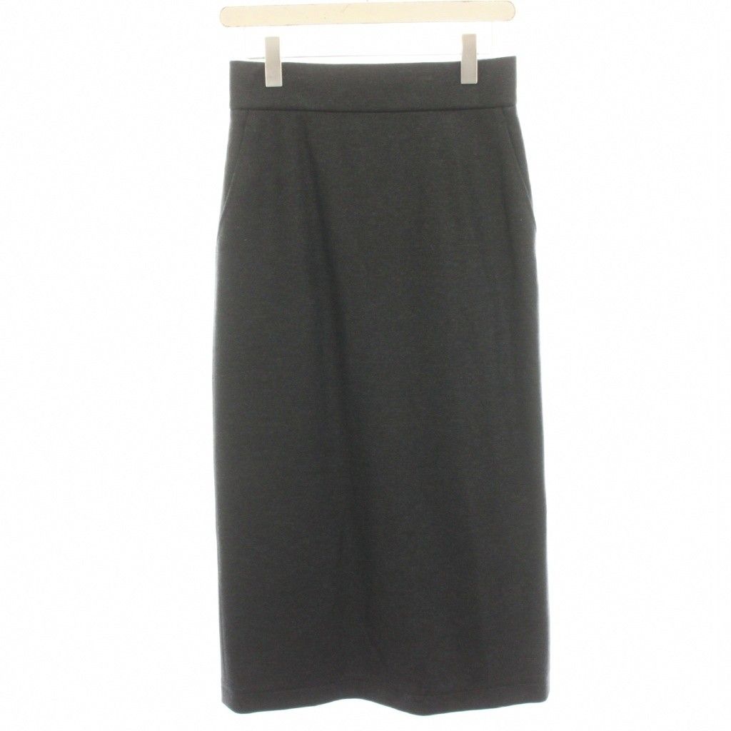 セオリーリュクス theory luxe 23AW ribble ellin l タイトスカート ミモレ ロング ウール 38 グレー 03-3307015-046-038 /HN