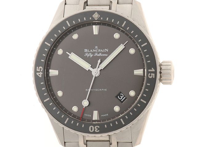 Blancpain ブランパン フィフティファゾムスバチスカーフ 5000-1110-70B 腕時計 スティール サンバースト(メテオグレー)文字盤 自動巻き メンズ【中古】472