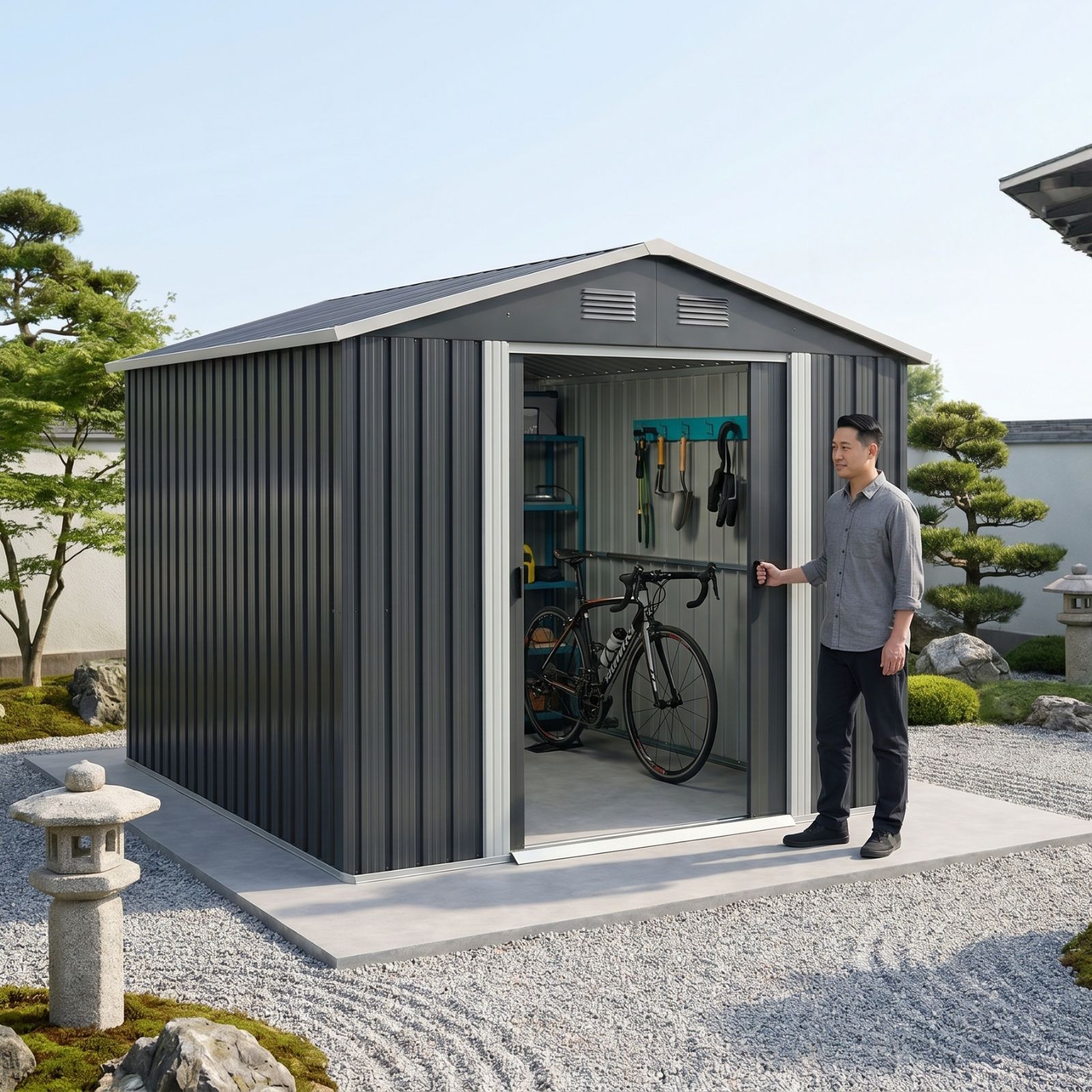 超大型モデル｜限定価格】物置 屋外 大型 スチール物置 幅236×奥行303 