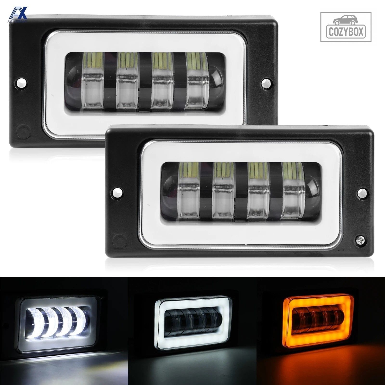 2 個フロント フォグランプ Lada 2110 - 2117 LED フォグランプ ヘッドライト DRL ホ
