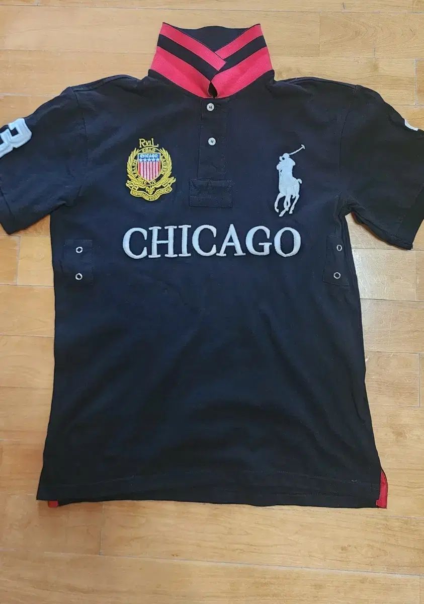 ポロ ラルフローレン シカゴ 半袖 カラーTシャツ ブラック