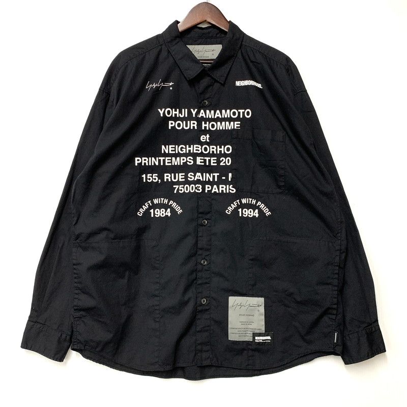 【中古品】 Yohji Yamamoto ヨウジヤマモト × NEIGHBORHOOD ネイバーフッド PRINT SHIRT LS HP-B95-054 242BEYYN-SHM01S プリント シャツ 長袖 【140-260608-as-12-izu】