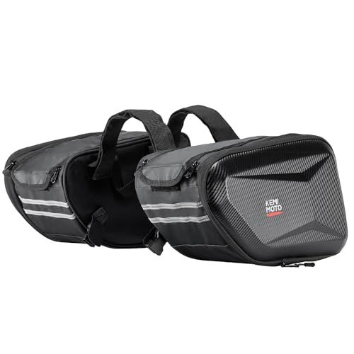 R★KEMIMOTO バイク サイドバッグ バイク バッグ 30L大容量 拡張機能あり 左右セット 汎用 防水 EVA素材 バイク用バッグ オートバイ ブラック発行可 KM6719
