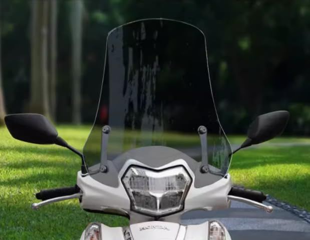 R★ホンダ リード 125 JK12 JF45 Dio110 JK03 JF58 アドレス 125 ウインドスクリーン ウインドシールド バイク 風防 フロントグラス オートバイ用 バイクフロントガラス 延長式 (スモーク, 50cm)