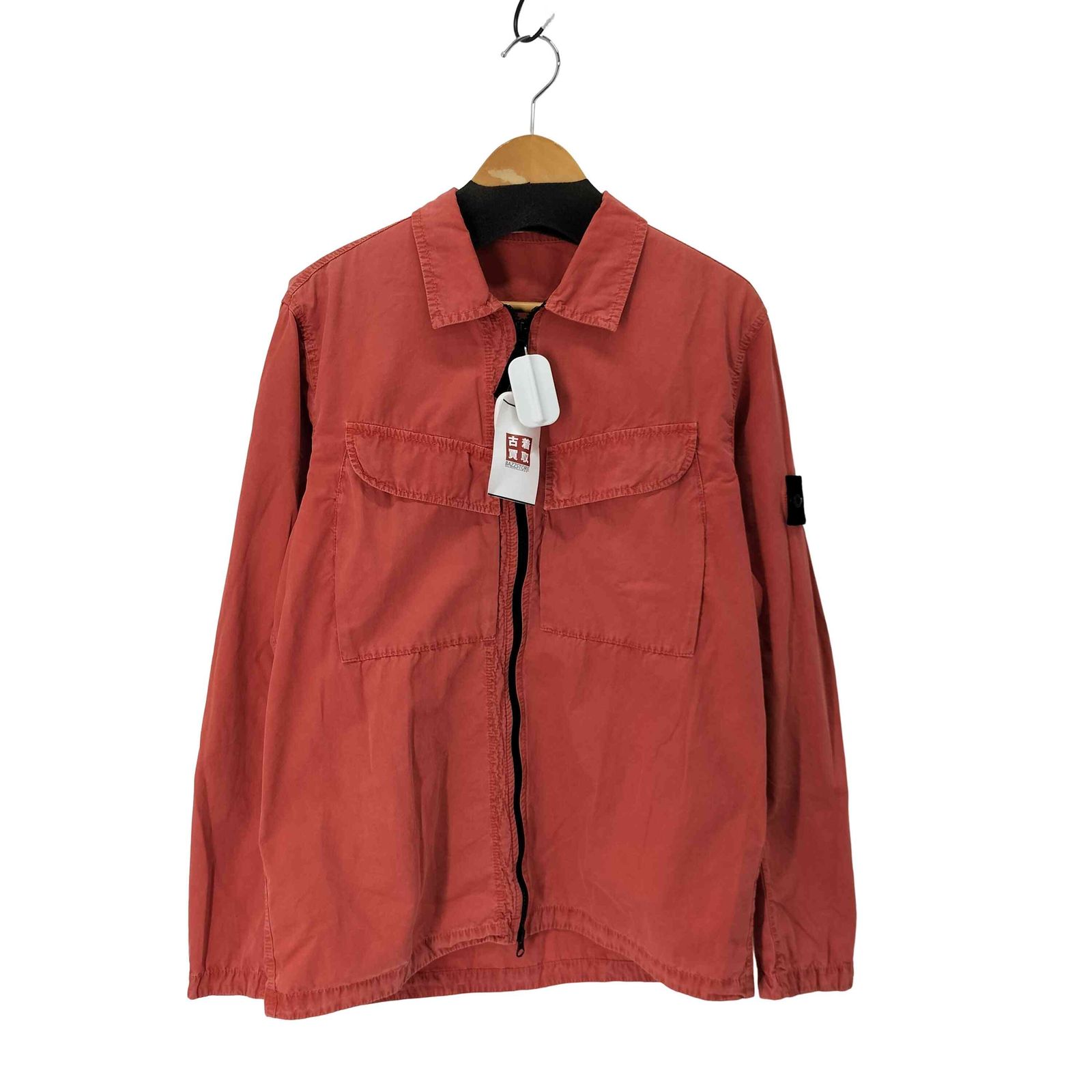 ストーンアイランド STONE ISLAND Brushed Cotton Canvas Zip Overshirt ガーメントダイ ジップ オーバーシャツ メンズ import：L