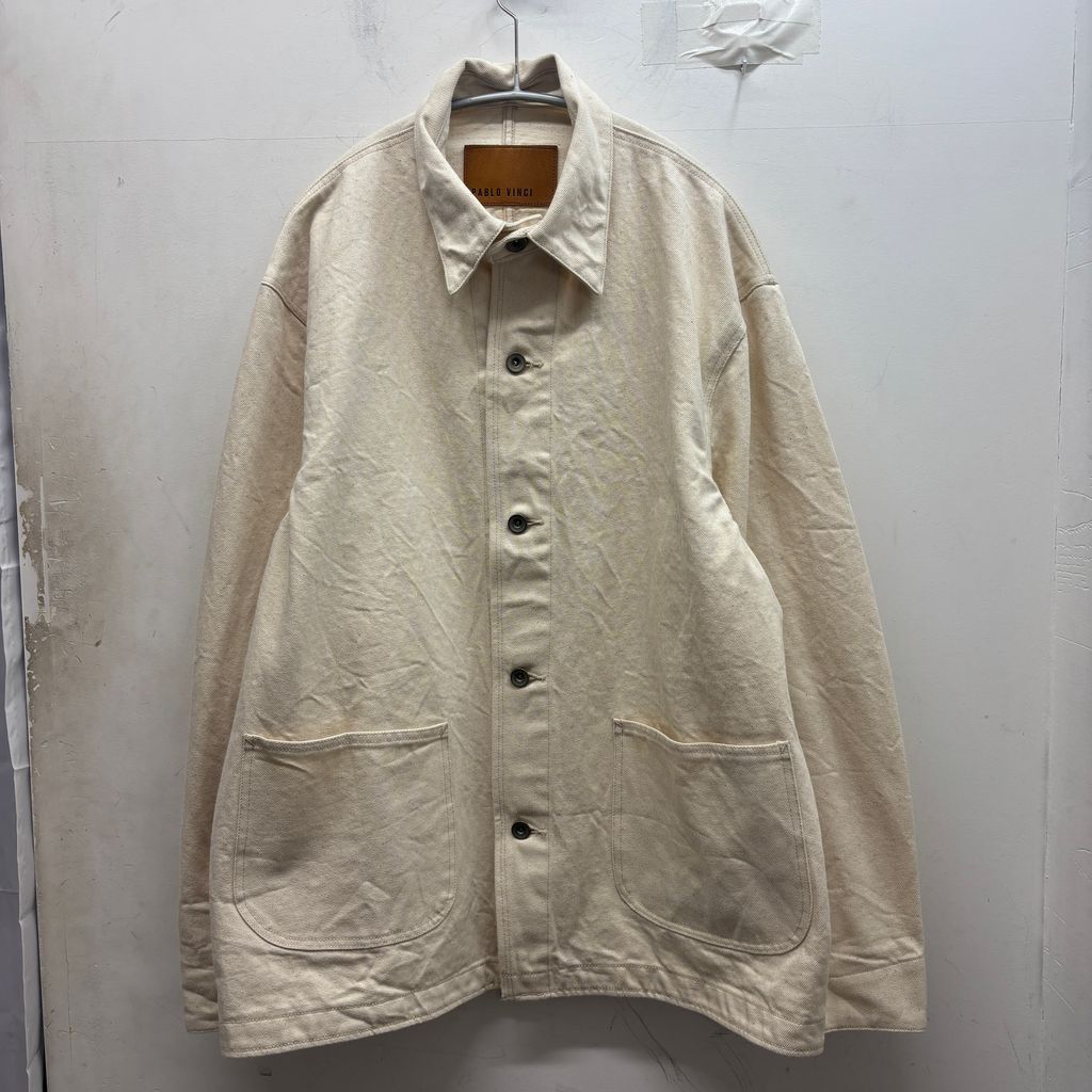 PABLO VINCI パブロヴィンチ 26SS Denim Coverall カバーオール デニムジャケット PBL-26SS-JK06 ホワイト系 size:L【中目黒B06】