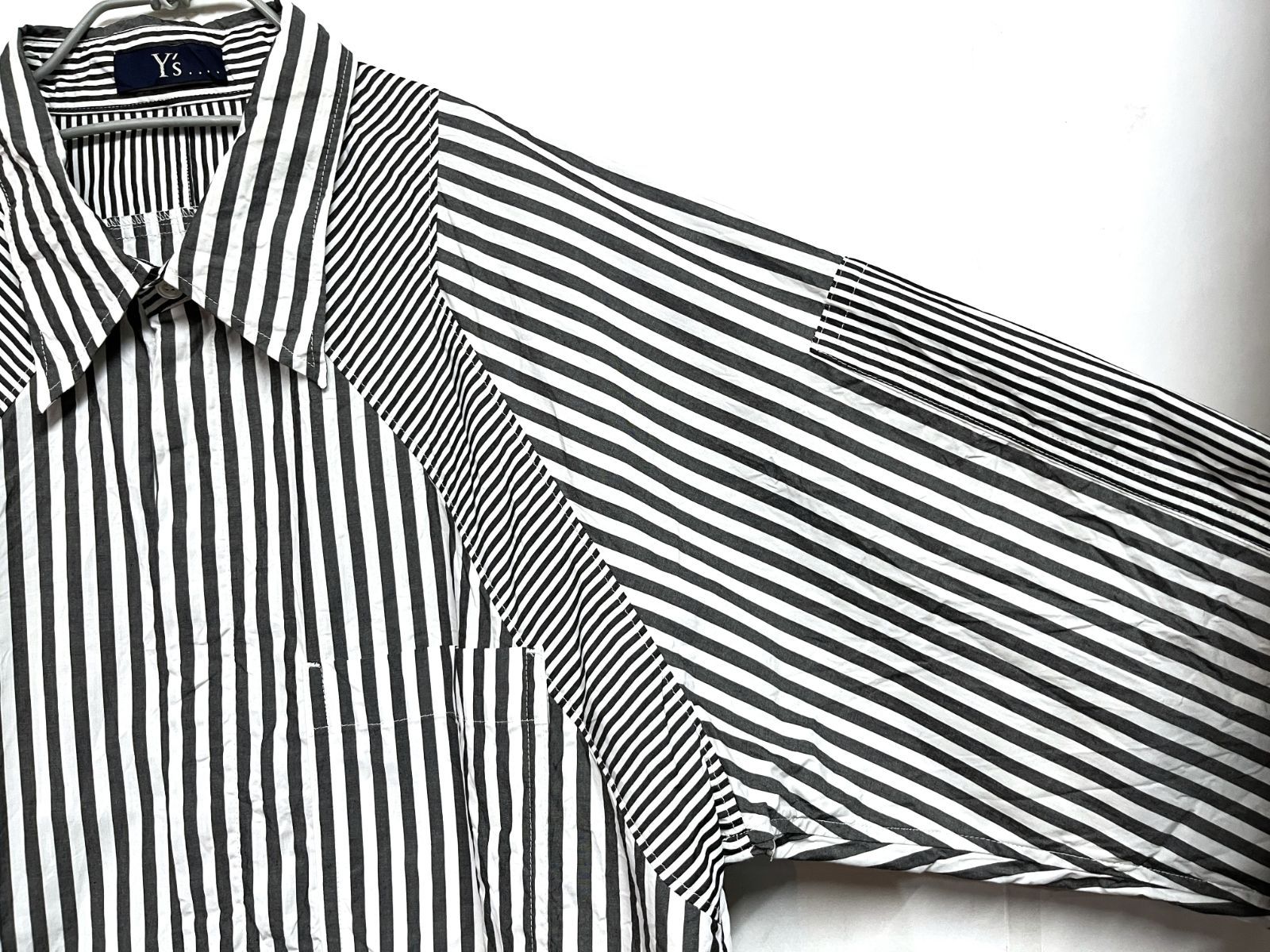 Yohji Yamamoto Y's|ヨウジヤマモト ワイズ ストライプ ロングスリーブブラウス シャツ Yohji Yamamoto Y's|ヨウジヤマモト ワイズ ストライプ ロングスリーブブラウス シャツ