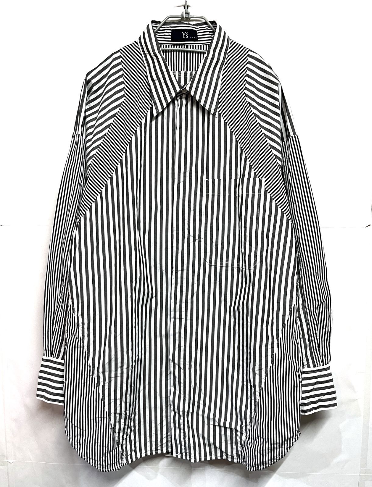 Yohji Yamamoto Y's｜ヨウジヤマモト ワイズ ストライプ ロングスリーブブラウス シャツ