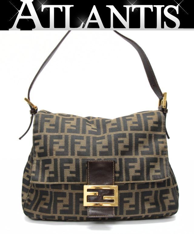 フェンディ FENDI ズッカ柄 ミディアム マンマバケット ショルダーバッグ キャンバス×レザー ブラウン G家具 【74967】