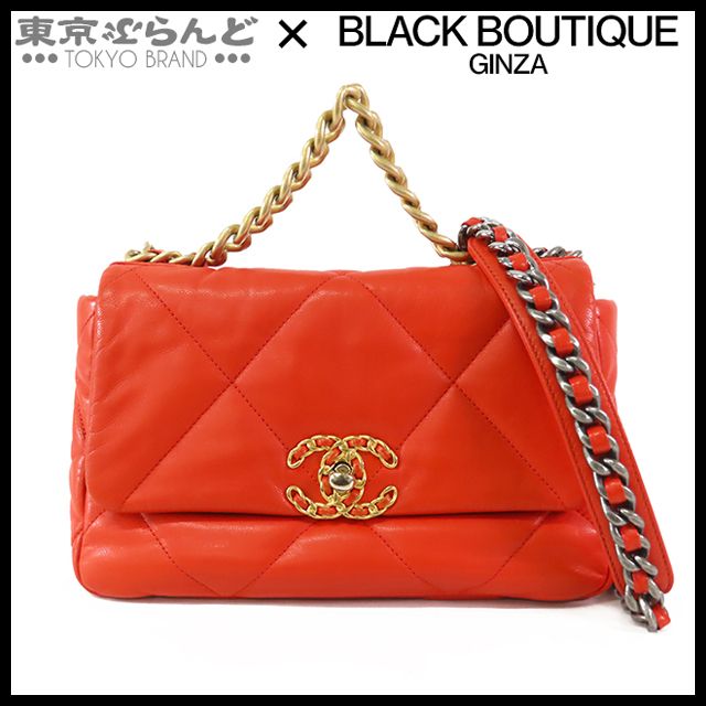 シャネル CHANEL シャネル19 AS1160 コーラル ゴールド/シルバー金具 ラムスキン 2WAYハンドバッグ チェーンショルダーバッグ 28番台 レディース 101873072