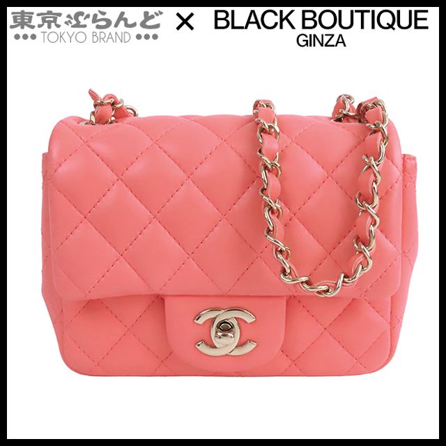 シャネル CHANEL チェーンショルダーバッグ ピンク ゴールド金具 ラムスキン ミニマトラッセ シングルフラップ レディース 101873074