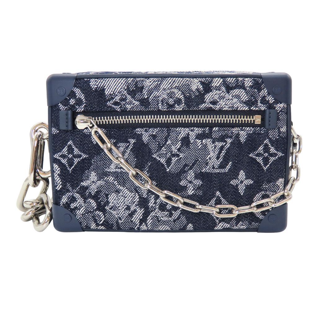 【中古】LOUIS VUITTON ルイヴィトン M80033 モノグラム・タペストリーキャンバス ミニ・ソフトトランク チェーンショルダー デニム ファブリック 紺系 ネイビー A2602145【無料ギフトラッピング承ります】
