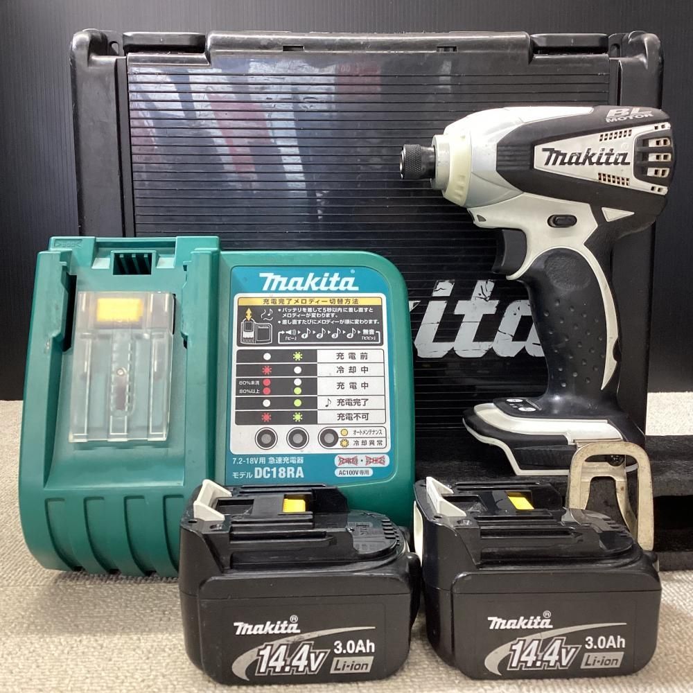 【中古】makita/マキタ TD132D 14.4v充電式インパクトドライバ (充電器+バッテリ2個付)【203】