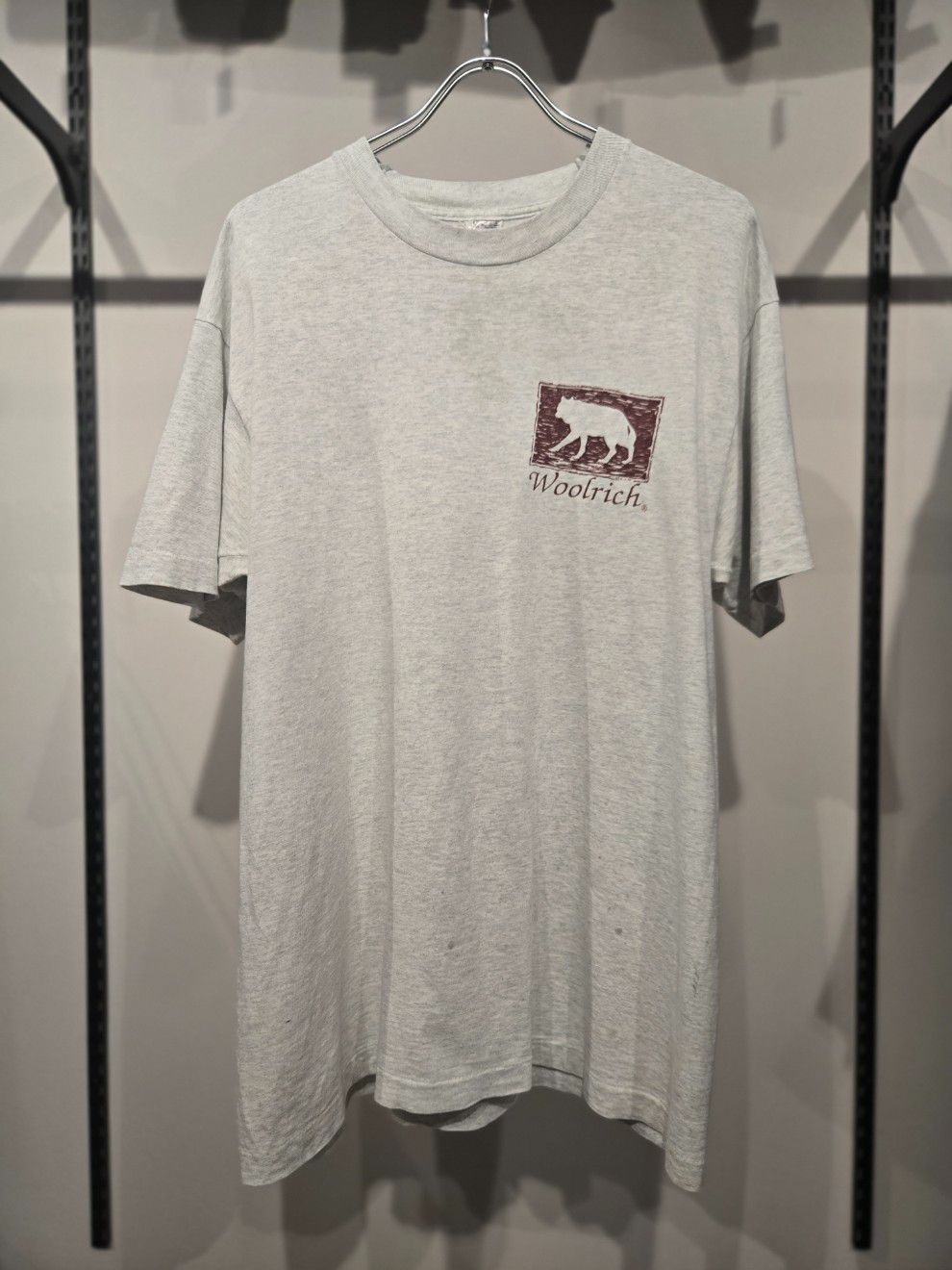 1990's Woolrich　T-Shirt　SIZE : L　ウールリッチ　Tシャツ　アート　動物　狼　90s　USA製