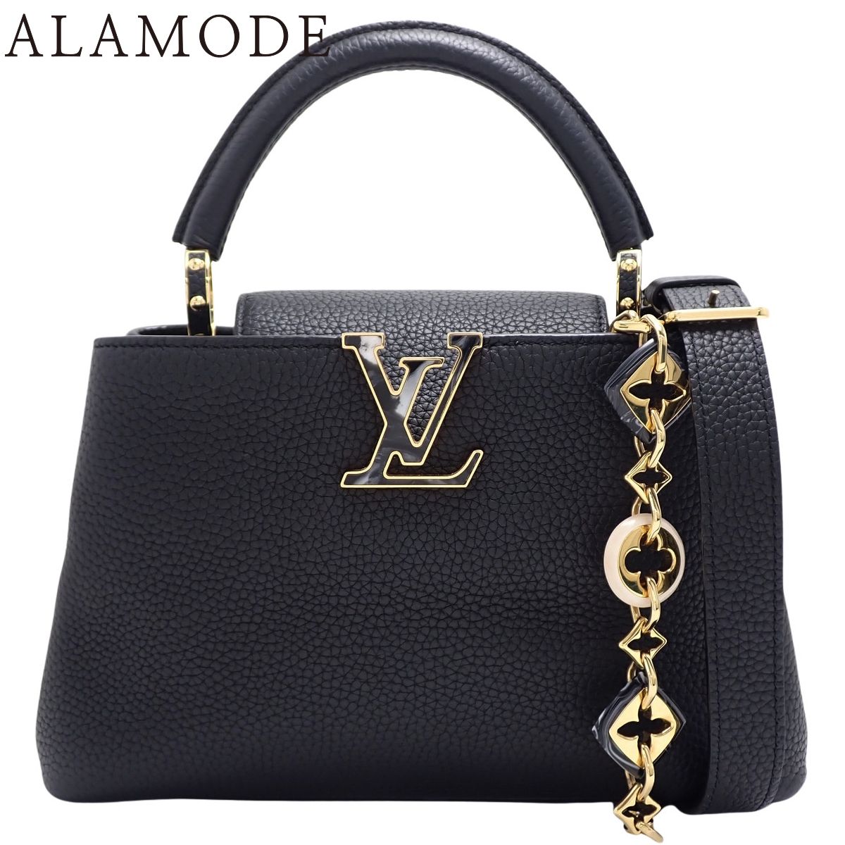 LOUIS VUITTON(ルイ・ヴィトン) カプシーヌBB ハンドバッグ 2WAY ショルダー 肩掛け 斜め掛け モノグラムフラワーチェーン トリヨンレザー ブラック黒 ゴールド金具 M14970 レディース 40802193193【中古】【アラモード】