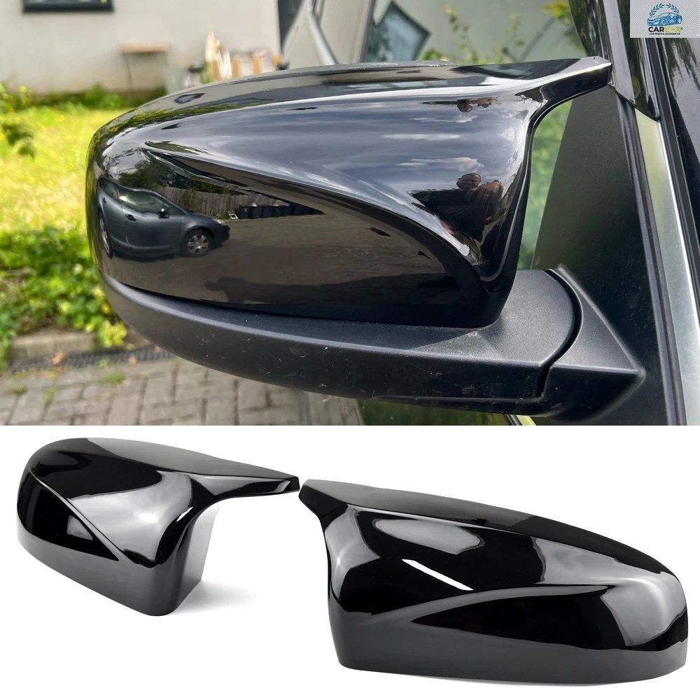 BMW X5 E70 X6 E71 2008 - 13年モデル用 サイドミラーカバー バックミラーキャップ ブラックタイプ