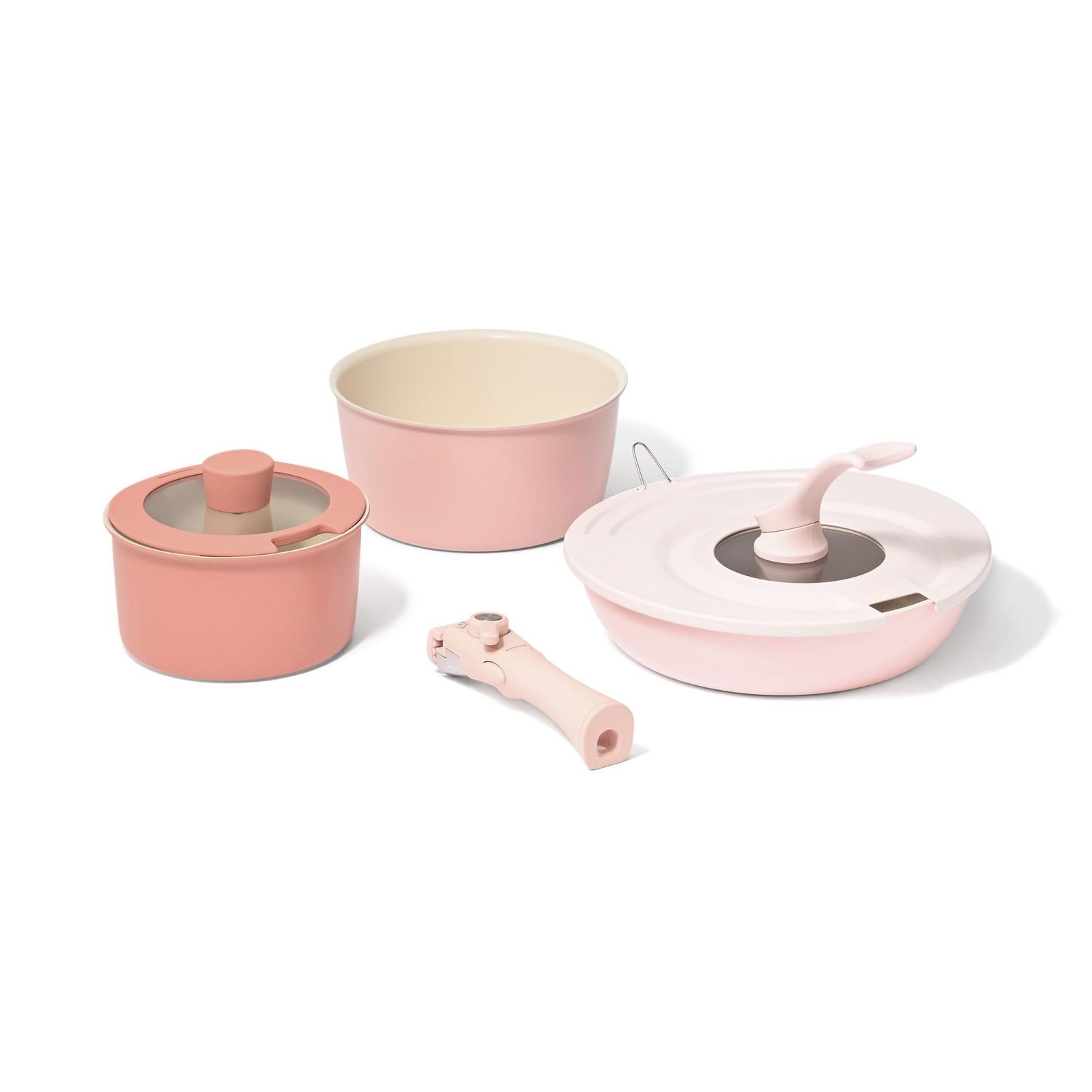 新品 Francfranc フランフラン GO TABLE 鍋・フライパン バラエティ6点セット ピンク 取っ手着脱 重ねて収納 フッ素加工 直火 IH対応 2026年モデル 10,100円