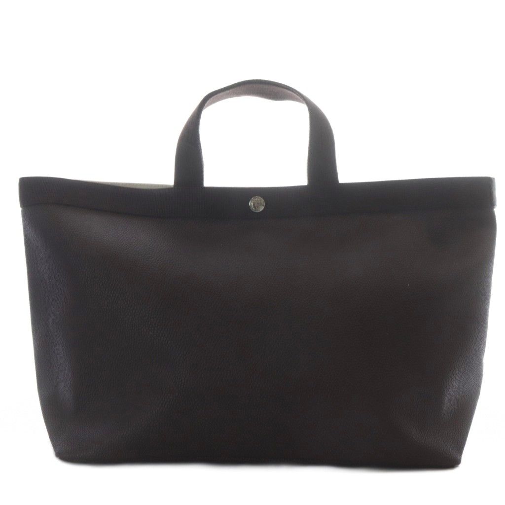 エルベシャプリエ Herve Chapelier 705GP コーテッドキャンバススクエアトートA4サイズ(L) ダークブラウン /YO29