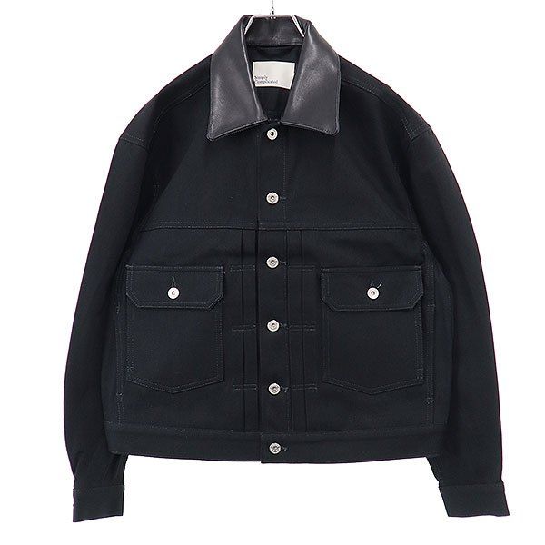 SimplyComplicated シンプリーコンプリケイテッド 25AW BF TYPE-Ⅱ JACKET レザーカラーデニムジャケット 25FW6002 ブラック 2