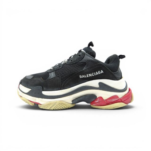 BALENCIAGA TRIPLE S SNEAKERS BLACK/WHITE/RED サイズ38 524037 箱無し バレンシアガ トリプルエス スニーカー 大名店
