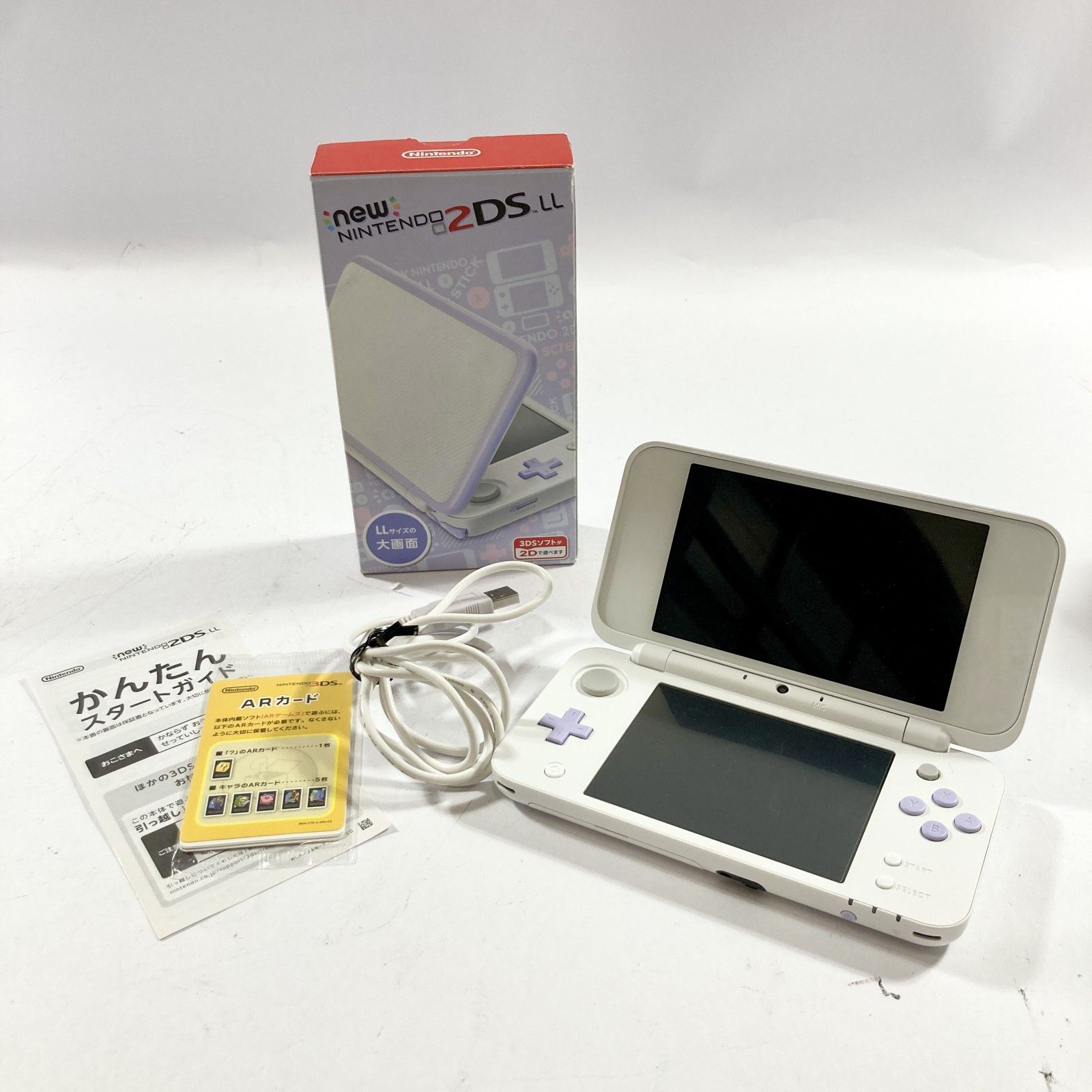 ★ New Nintendo 2DS LL ホワイト×ラベンダー 任天堂 動作品 元箱付き 現状品
