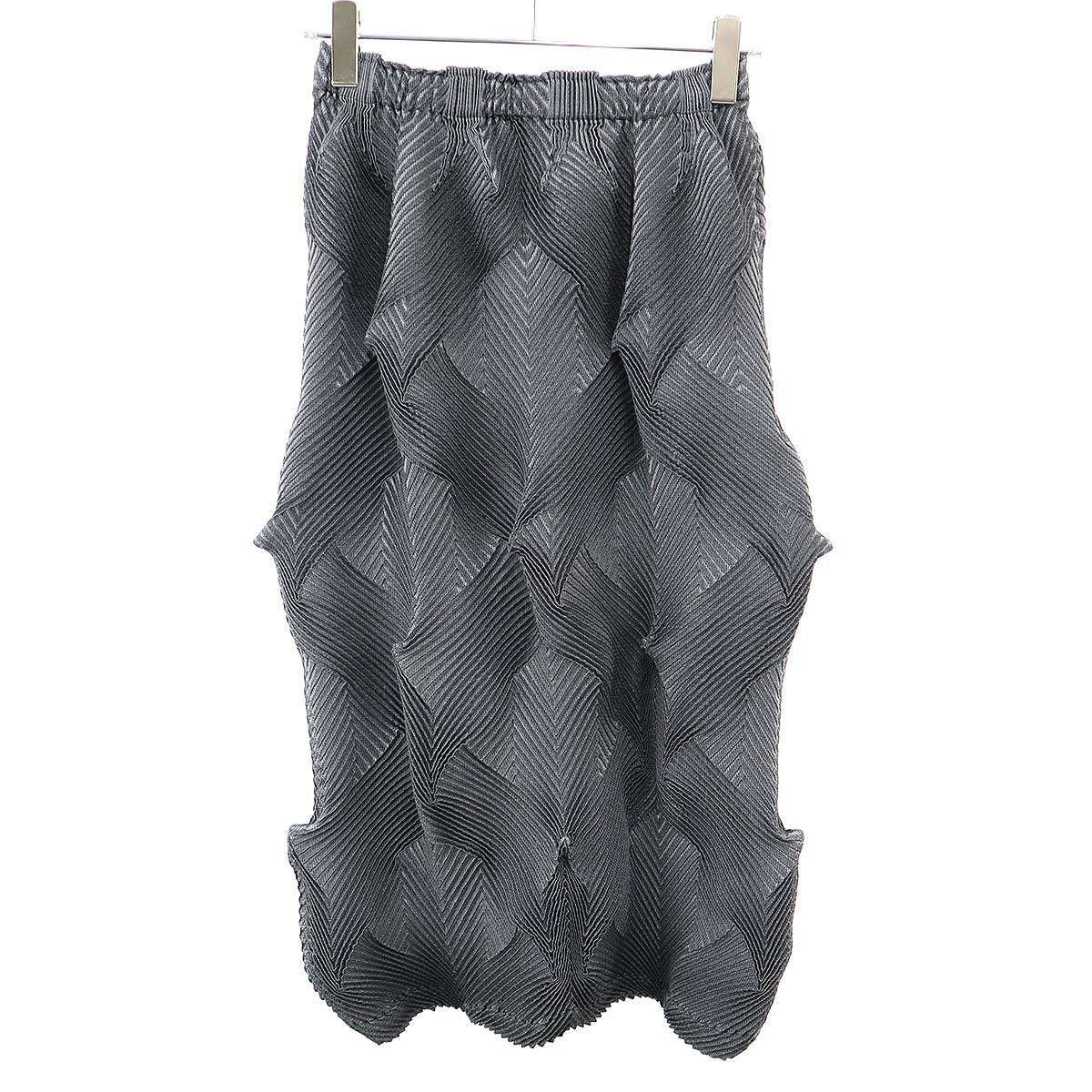 A-POC ABLE ISSEY MIYAKE エイポック エイブル イッセイ ミヤケ 26SS TYPE-O 010 Steam Stretch スカート AT61FG210 グレー 1