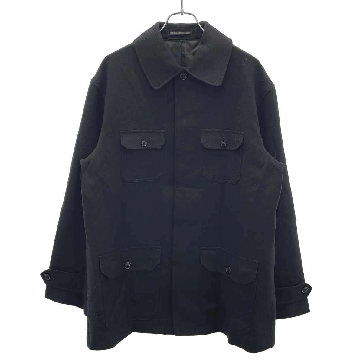Yohji Yamamoto ヨウジヤマモト 15AW 4ポケットウールシャツジャケット HY-Y06-144 ブラック 3
