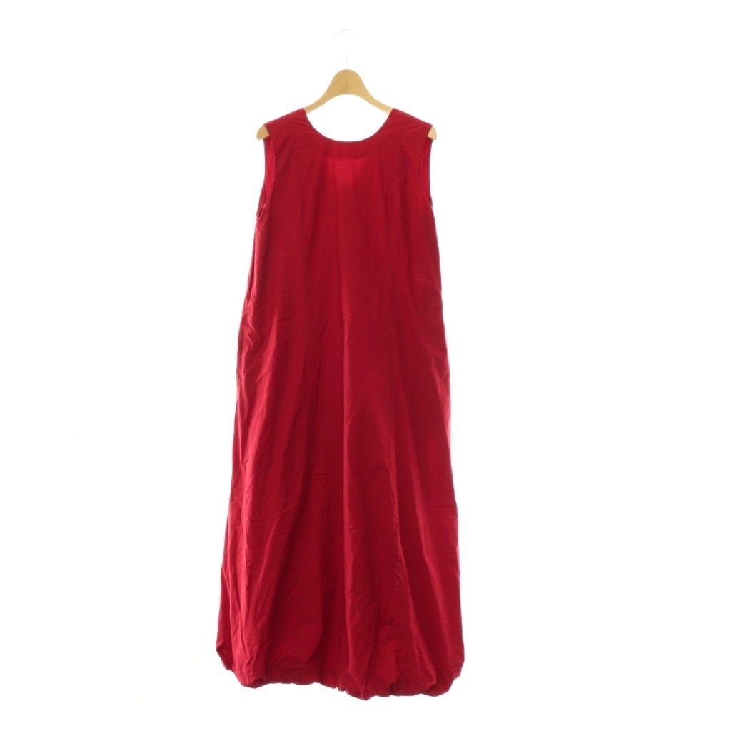 ヌキテパ NE QUITTEZ PAS! 25SS Poplin Solid Sleeveless Balloon Dress ワンピース バルーン ノースリーブ M レッド /ES ■OS