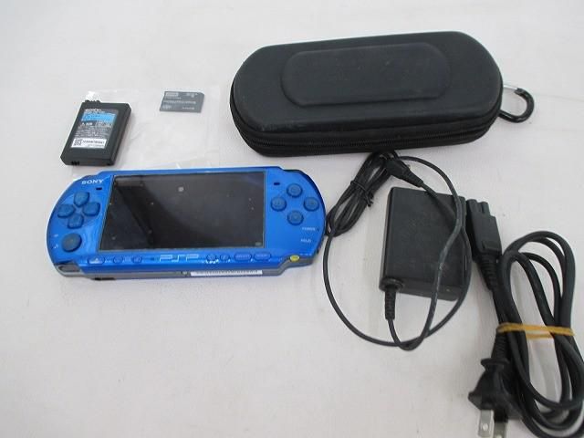 中古品 ゲーム PSP 本体 PSP3000 バイブランド・ブルー 動作品 ケース・充電器付き