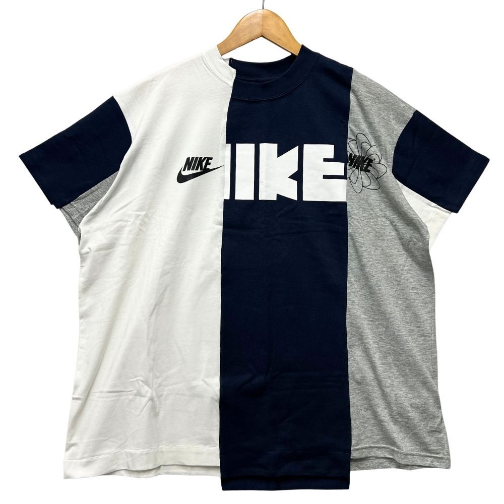 NIKE ナイキ 品番 CD6311 × sacai サカイ 再構築 半袖Ｔシャツ ネイビー/ホワイト サイズL 正規品 / 55227