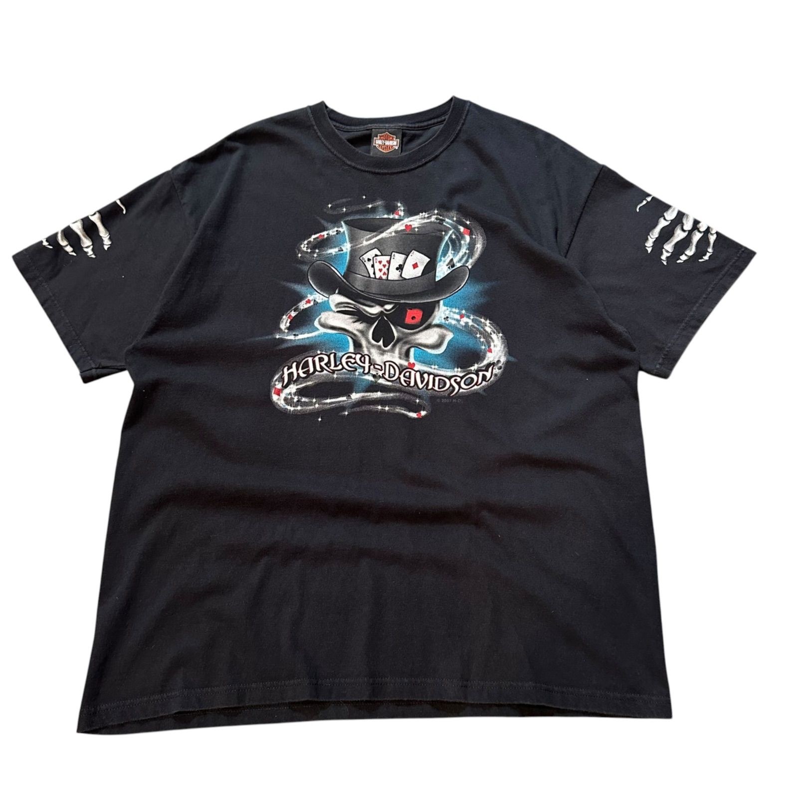 07' Harley-Davidson scull tee　ハーレーダビッドソン　スカル　バイク