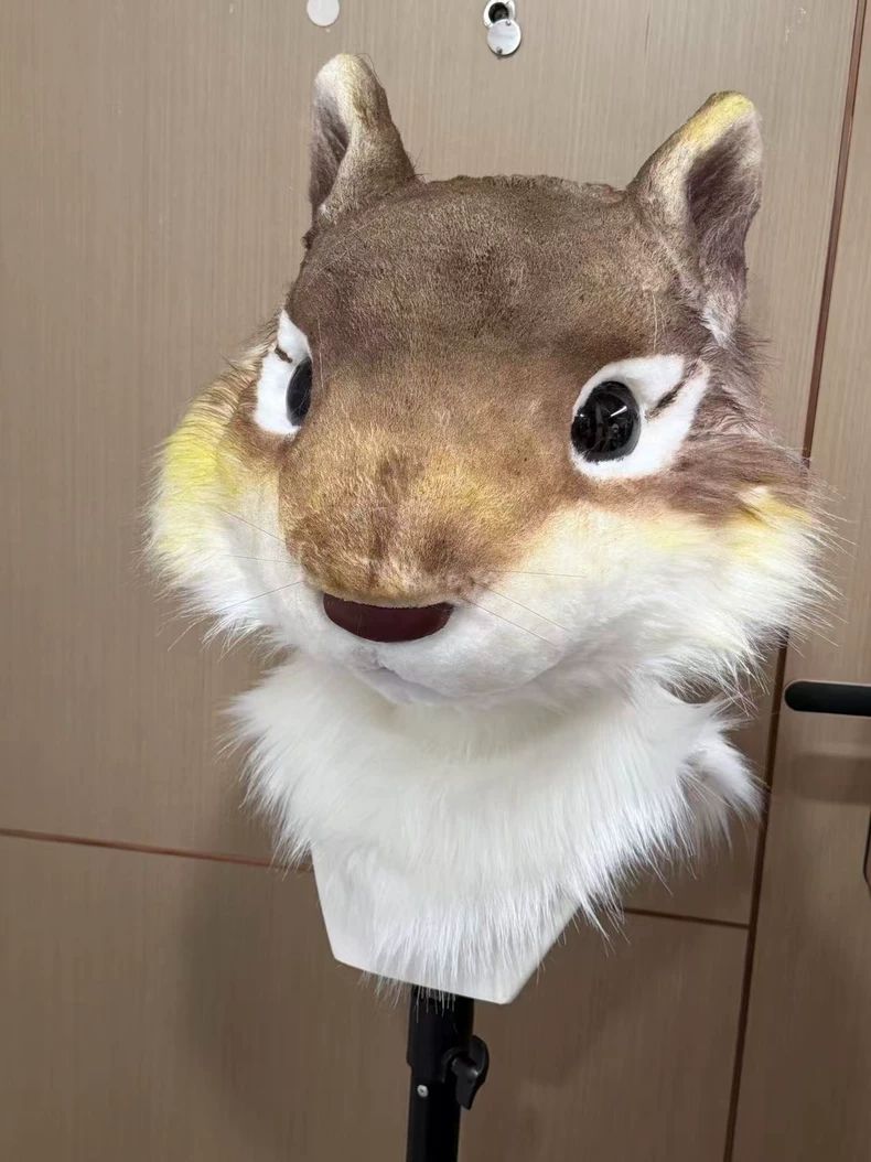 シマリス 獣装ヘッド リアル系 アニマルヘッド 可動顎 首ファー付き