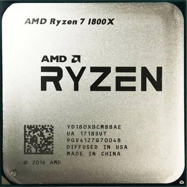 AMD Ryzen 7 1800X 8C 16T 3.6GHz to 4GHz Socket AM4 Summit Ridge 14NM 16MB 95W Mar 2017
